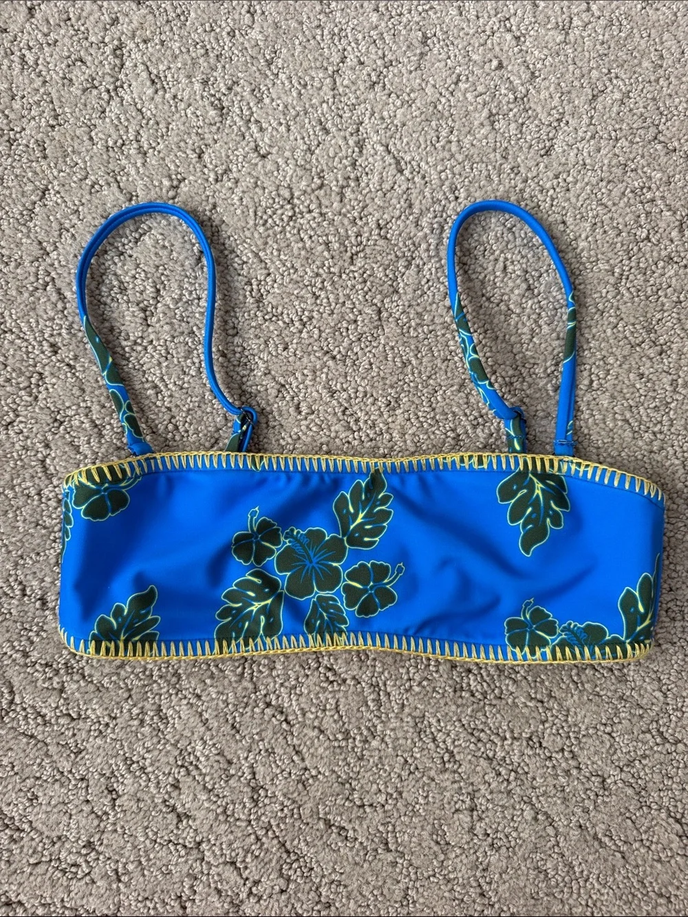 Free People x It’s Now Cool Bandeau Bikini Top Hibiscus Blue Women Size XS NWOT